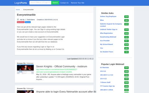 Login Everynetmarble or Register New Account - LoginPorts