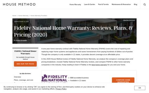 Fidelity National Home Warranty: Reviews, Plans, & Pricing