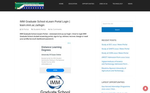 IMM Graduate School eLearn Portal Login | learn.imm.ac.za ...