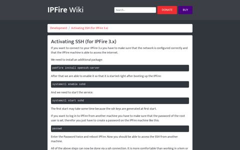 Activating SSH (for IPFire 3.x) - wiki.ipfire.org