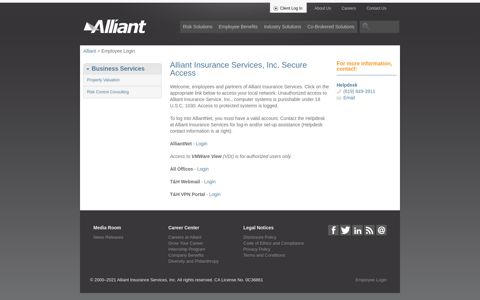 Employee Login - Alliant Insurance Services, Inc.