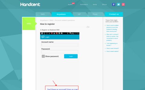 How to register - Handcent