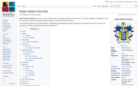 Harper Adams University - Wikipedia