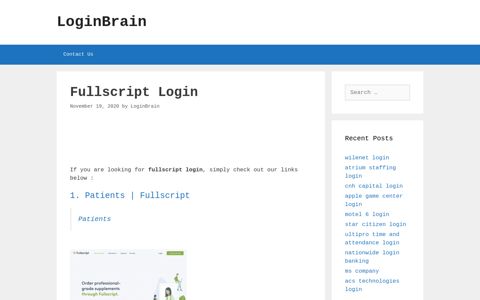 fullscript login - LoginBrain