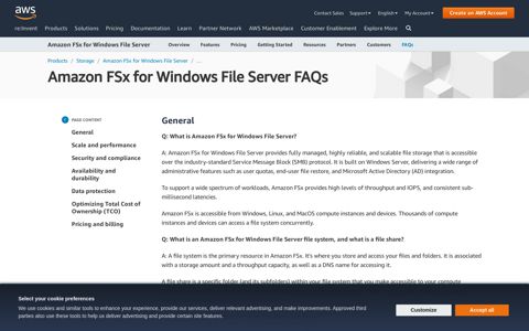 Amazon FSx for Windows File Server FAQs Page- Amazon ...