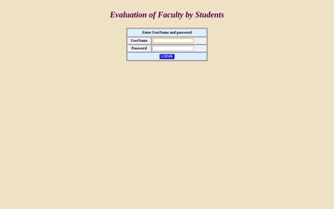 Student Eval -Login - Faculty Evaluation