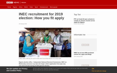 INEC recruitment for 2019 election: How you fit apply - BBC.com