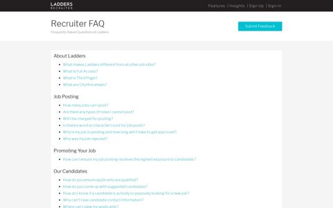 FAQs | Executive Recruitment Site - Ladders Recruiter