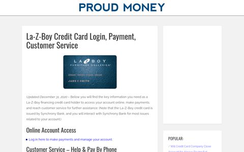 La-Z-Boy Credit Card Login, Payment, Customer Service ...