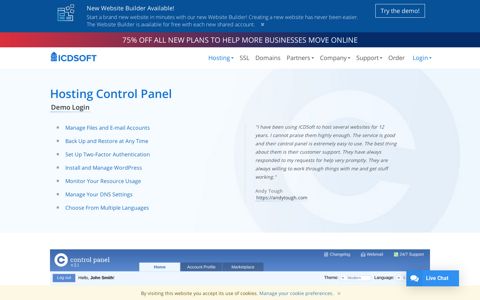 Hosting Control Panel | ICDSoft