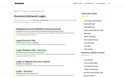 Euronics Extranet Login ❤️ One Click Access - iLoveLogin