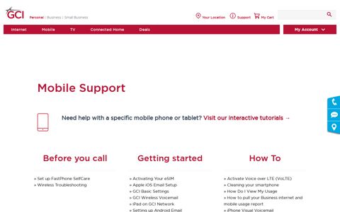 Mobile Help and Support | GCI Support