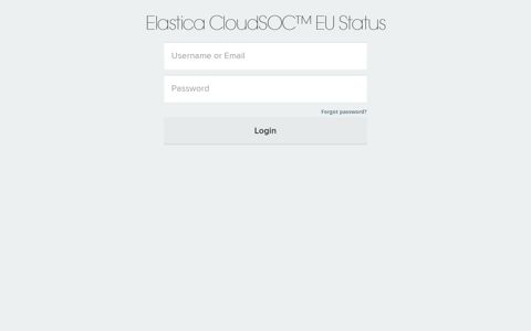 Elastica CloudSOC™ EU Status - Login