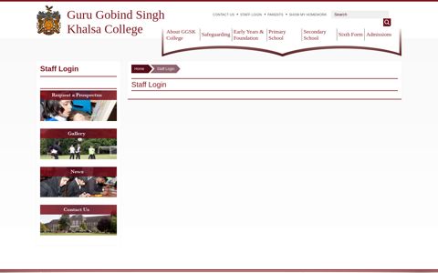 Staff Login - Guru Gobind Singh Khalsa College