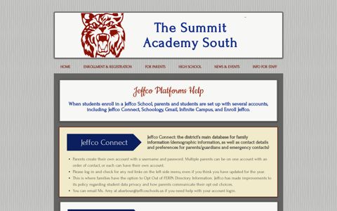 Schoology, Jeffco Connect, Etc. | summitacademysouth