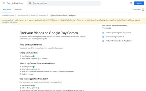 Find your friends on Google Play Games - Google Play Help