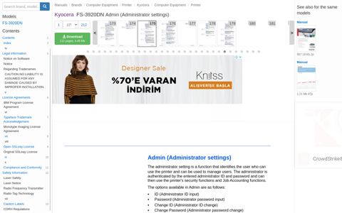 Kyocera FS-3920DN Admin (Administrator settings) - Manuals