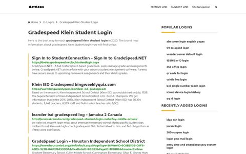 Gradespeed Klein Student Login ❤️ One Click Access