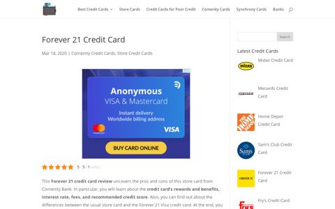 Forever 21 Credit Card Review 2020 [Login and Payment]