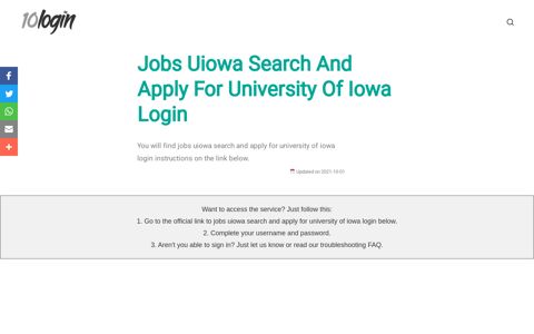 ▷ Jobs Uiowa Search And Apply For University Of Iowa Login ...