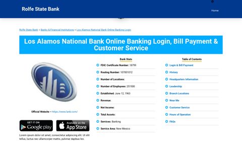 Los Alamos National Bank Online Banking Login – Rolfe State ...