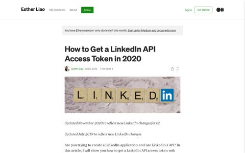 How to Get a LinkedIn API Access Token in 2020 | Esther Liao ...