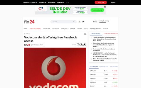 Vodacom starts offering free Facebook access | Fin24 - News24