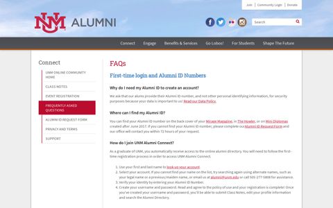 Frequently Asked Questions - UNM Alumni Connect