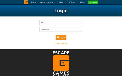 Login - Escape Games Global Stats