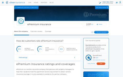 ePremium Insurance Customer Ratings | Clearsurance