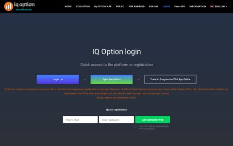 IQ Option Login - Log in to the platform or register. IQ Option ...
