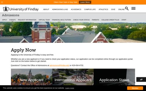 Apply Now - University of Findlay