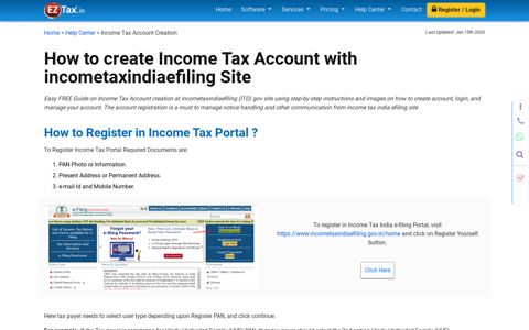How to create Income Tax Account with incometaxindiaefiling ...