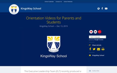 Orientation Videos for Parents and Students KingsWay ... - Hail