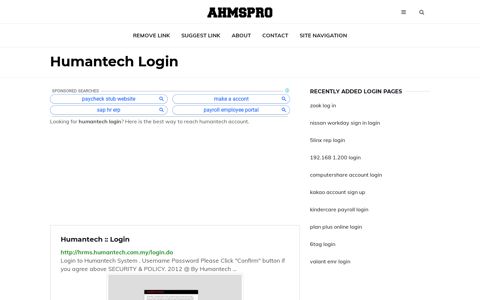 humantech ✔️ Humantech :: Login - AhmsPro.com