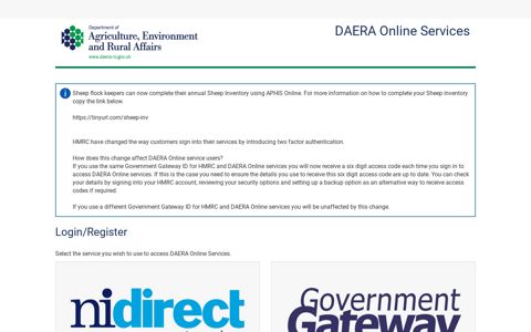 Login - Department of Agriculture, Environment and Rural Affairs
