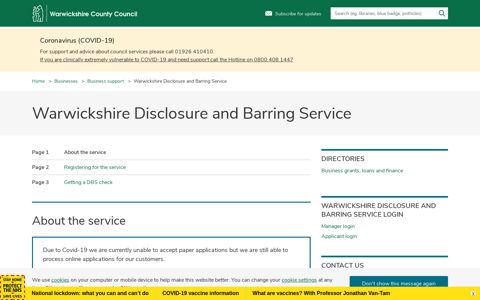 Disclosure and Barring Service (DBS) - Warwickshire County ...