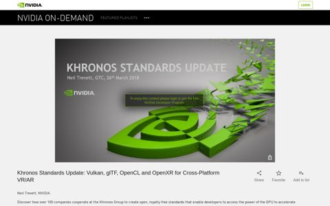 Khronos Standards Update: Vulkan, glTF, OpenCL and ...