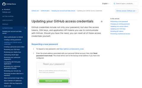 Updating your GitHub access credentials - GitHub Docs