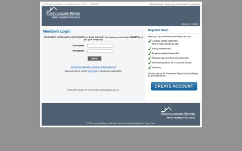 Member Login - ForeclosureRepos.com