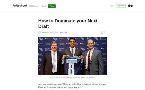 How to Dominate your Next Draft. As a wise student once said ...