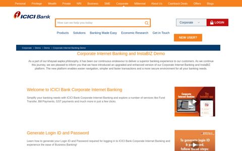 Corporate Banking Demo Guide - ICICI Bank