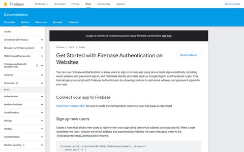 Get Started with Firebase Authentication on Websites
