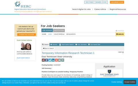 Temporary Information Research Technician 1 in Johnson ...