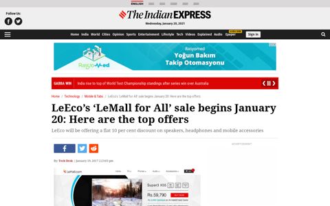 LeEco's 'LeMall for All' sale begins January 20: Here are the ...