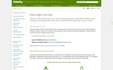 Extra Login Security - Fidelity Investments