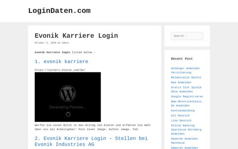 Evonik Karriere Login - LoginDaten.com