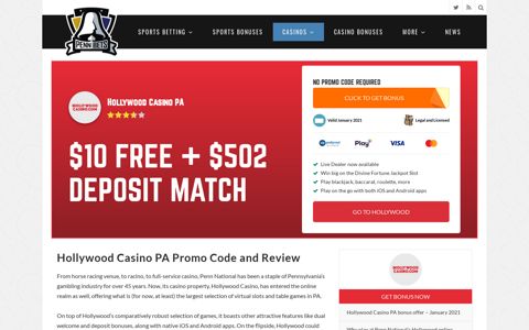 Hollywood Online Casino Promo Code 2020 - Free $10 + ...