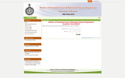 Applicant Login - WELFARE OF SCHEDULED CASTE AND ...