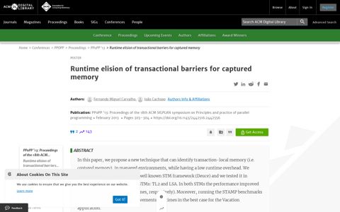 Runtime elision of transactional barriers for captured memory ...